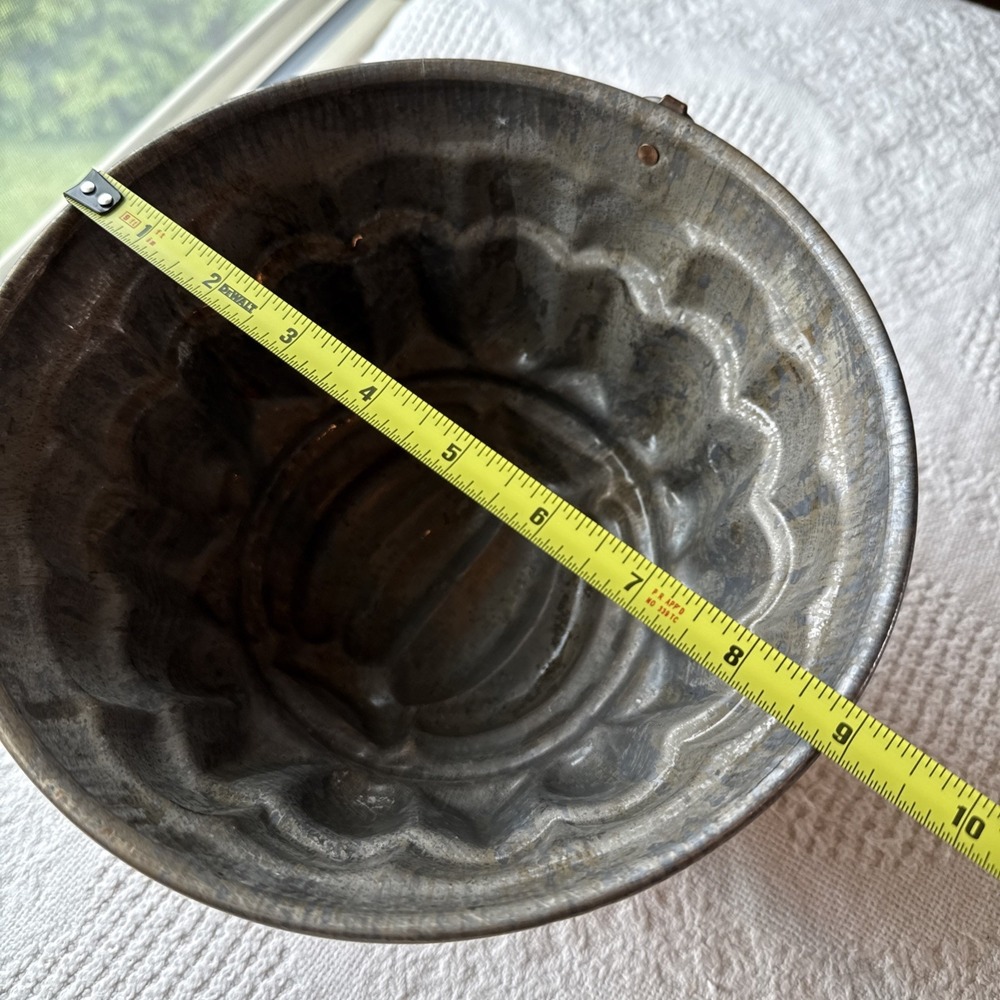 Antique Copper Pudding Jelly Mould Large Tin Lined Wall Decor - Picture 5 of 12